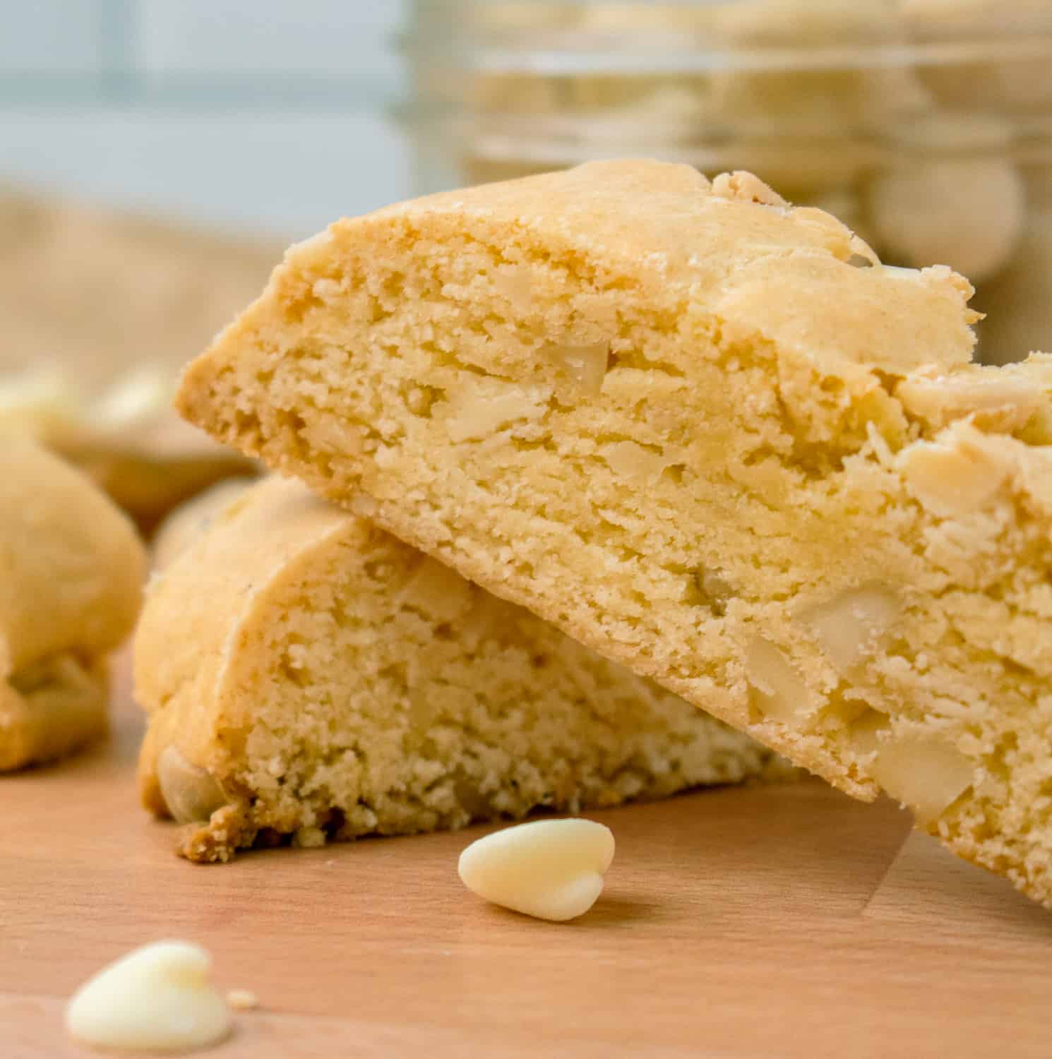 Gluten Free White Chocolate Macadamia Nut Biscotti