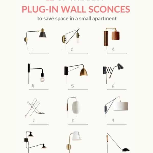 Space saving solution plug in wall sconce