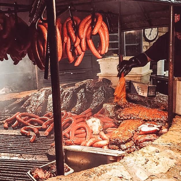 The fire pit at the Salt Lick Smokehouse in Austin 