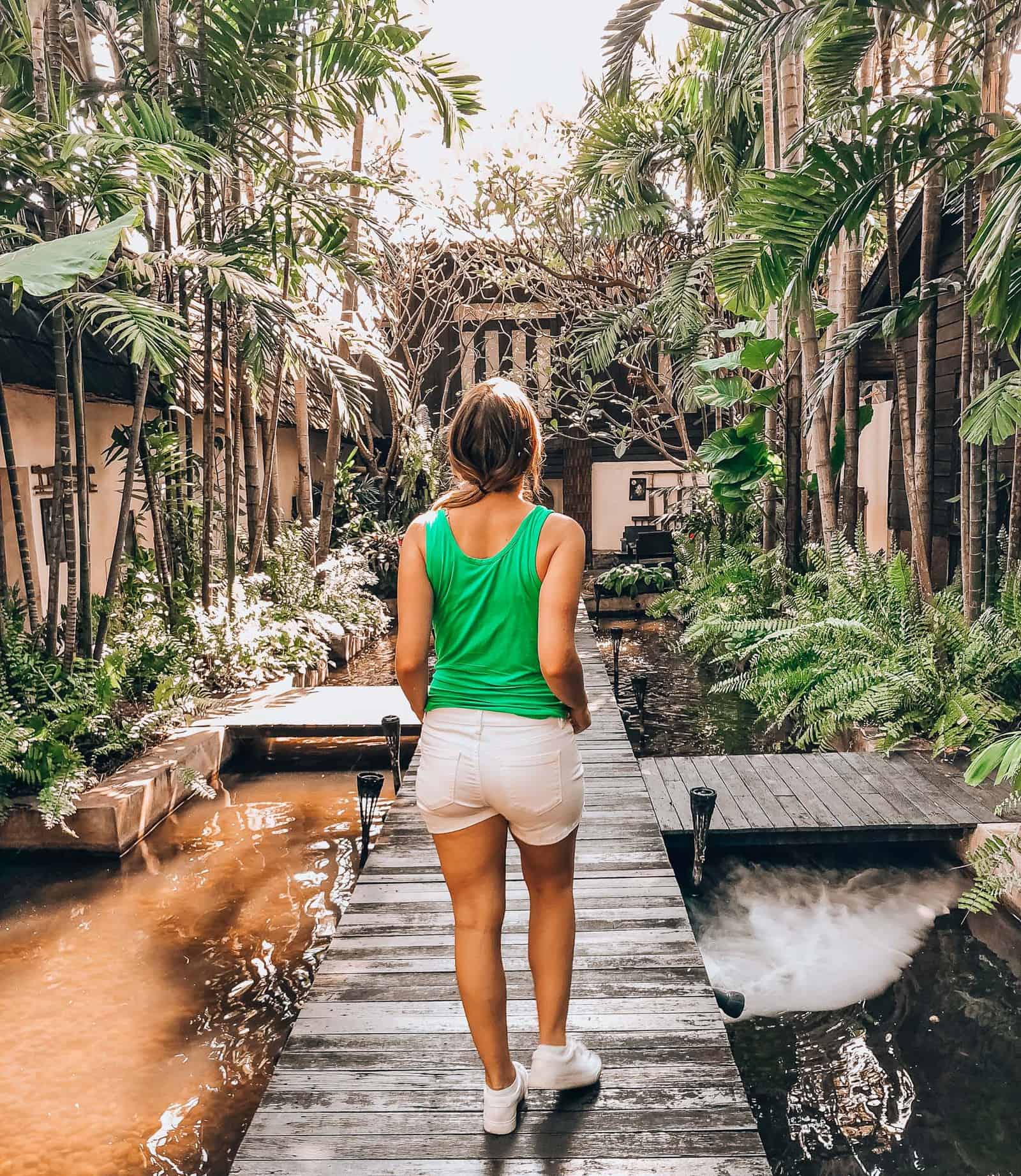 The back gardens at Fah Lanna spa in Chiang Mai, a great place to get a Thai massage. 