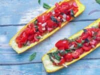 Summer Squash Tomato Bruschetta Boats Recipe Ingredients