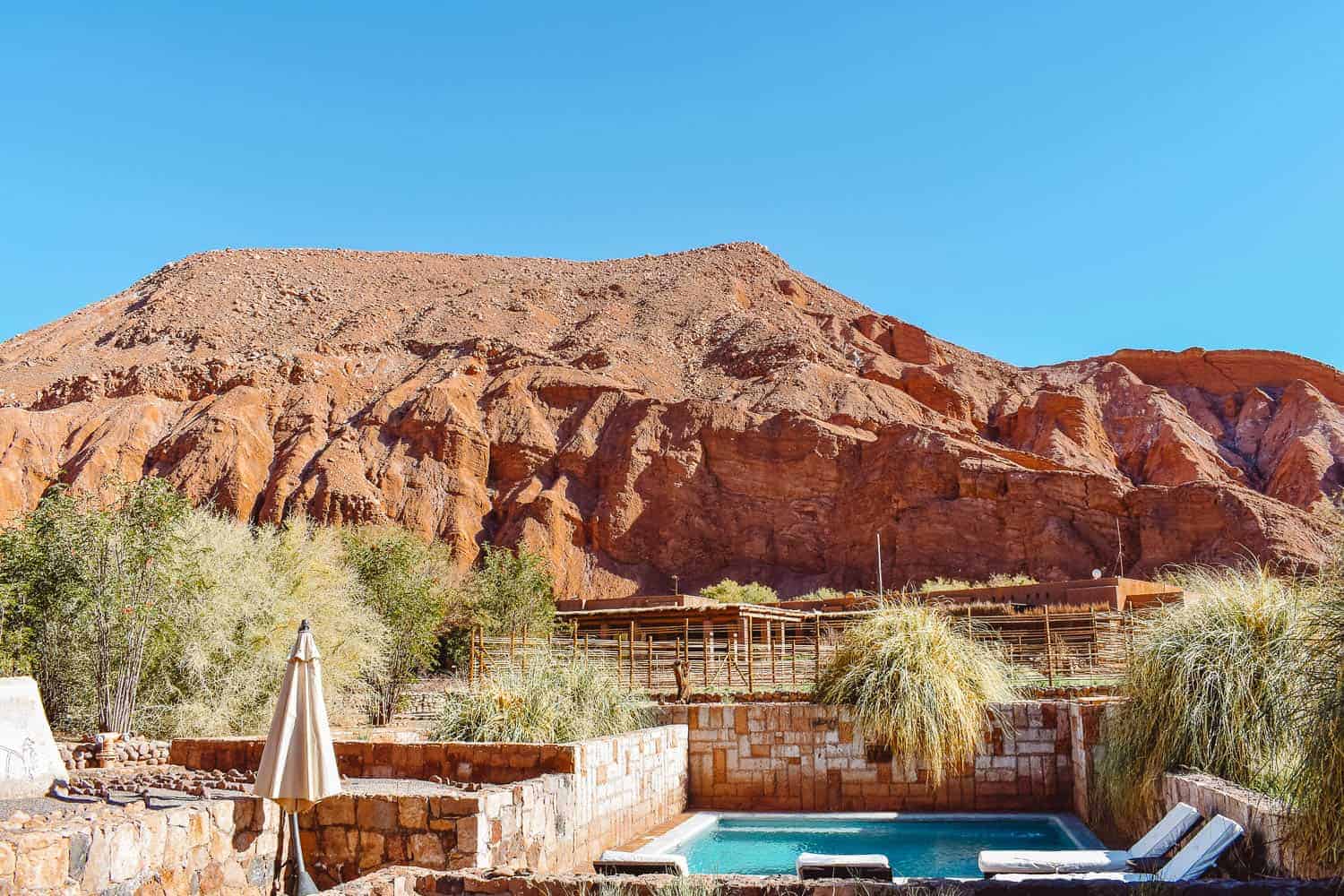 One of seven pools at the Alto Atacama desert lodge and spa in Chile