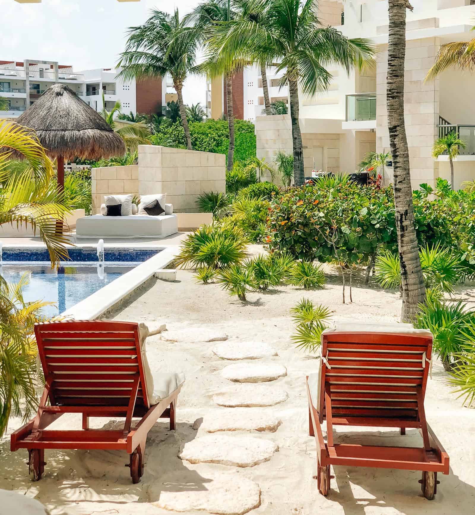 Swim up suite private terrace at the Beloved playa mujeres hotel 