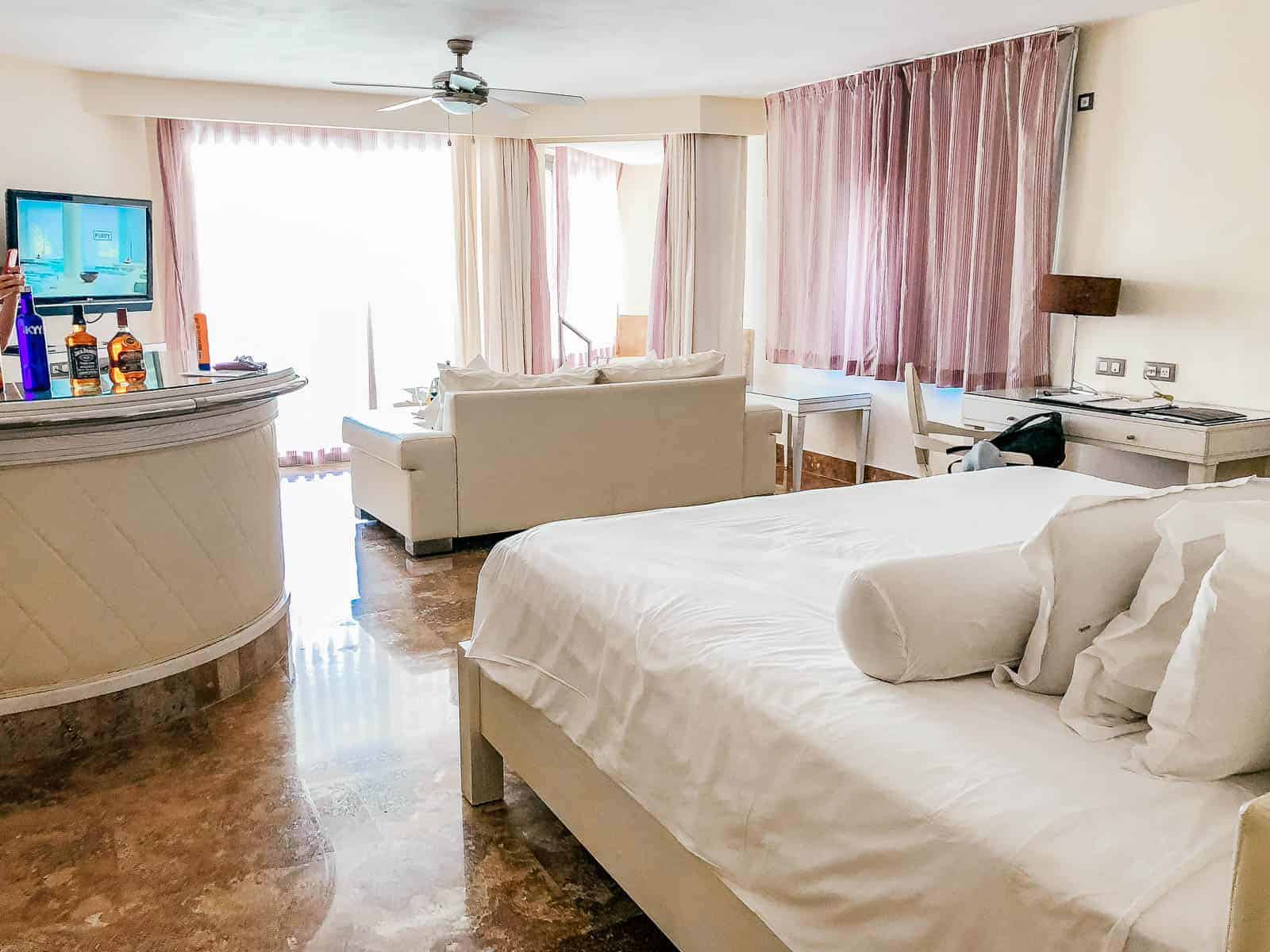 View of the hotel room at the Beloved Playa Mujeres. 