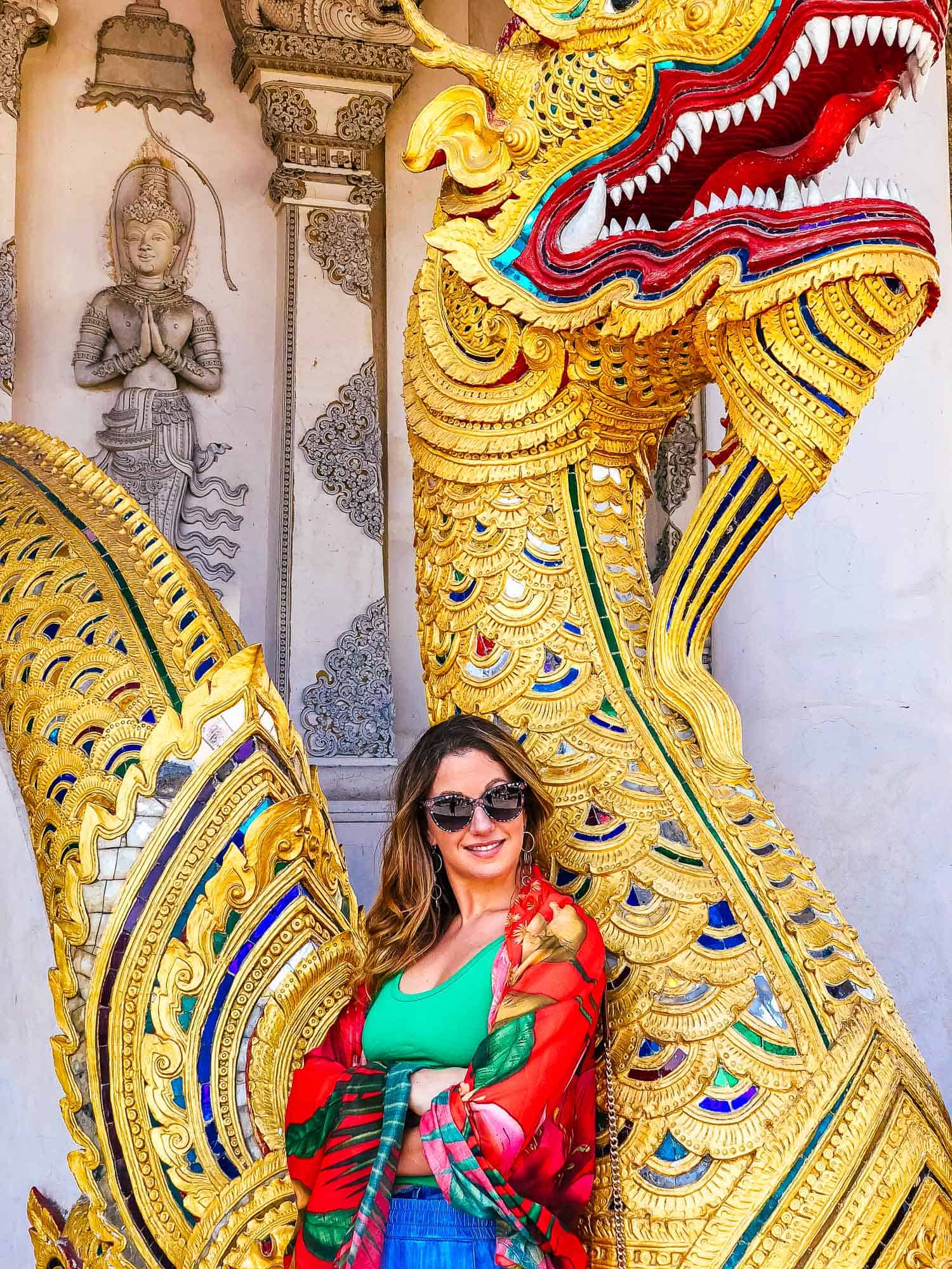 Inside and outside views of Wat Chedi Luang and Wat Phra Singh temples in Chiang Mai's Old City