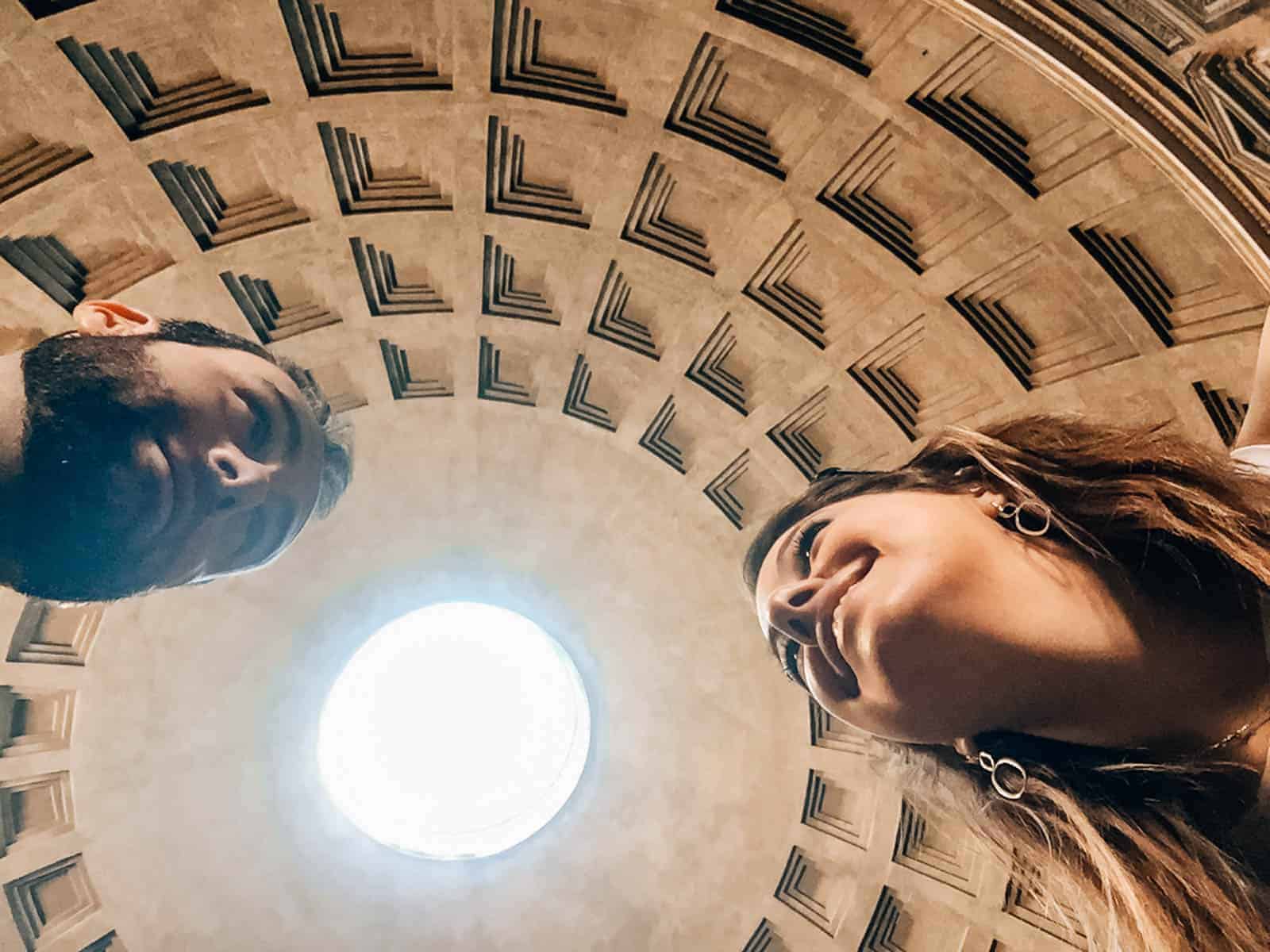 interior view of the pantheon when visiting during a 4 day rome itinerary 