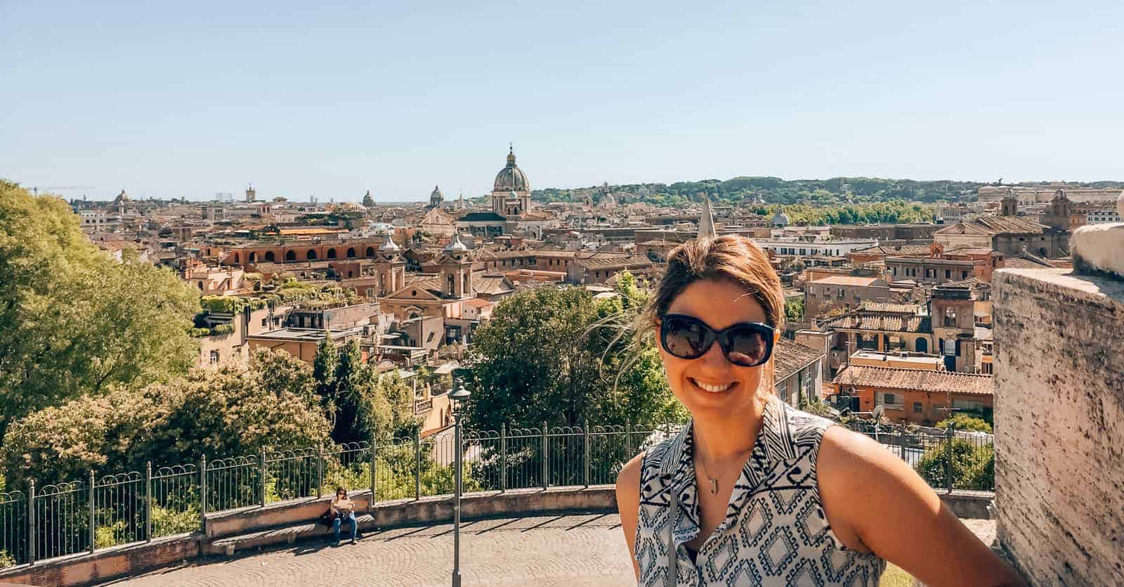 view from the park above piazza del popolo in rome