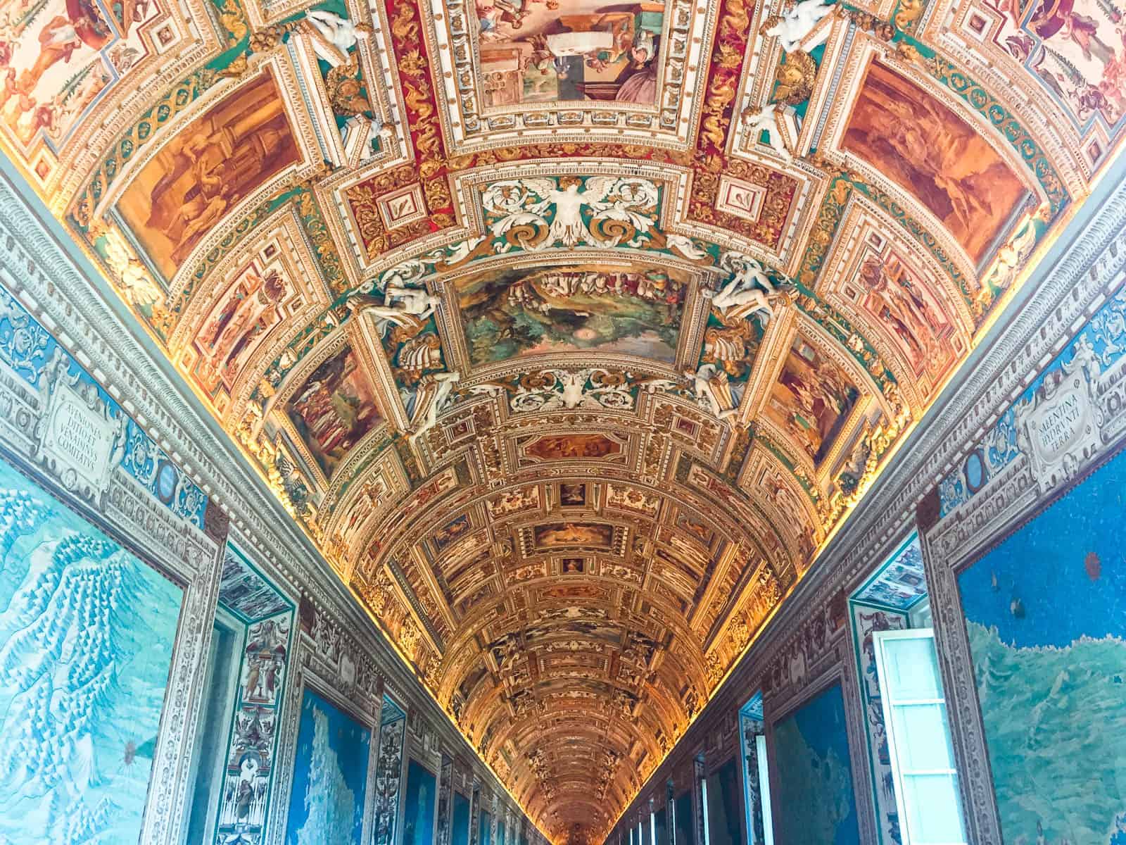 view of the hallway of maps at the vatican in rome 4 day itinerary 