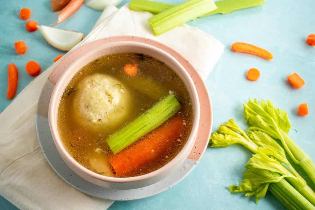 Homemade matzo ball soup recipe