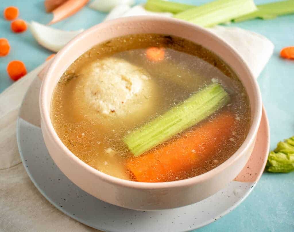 Homemade matzo ball soup recipe