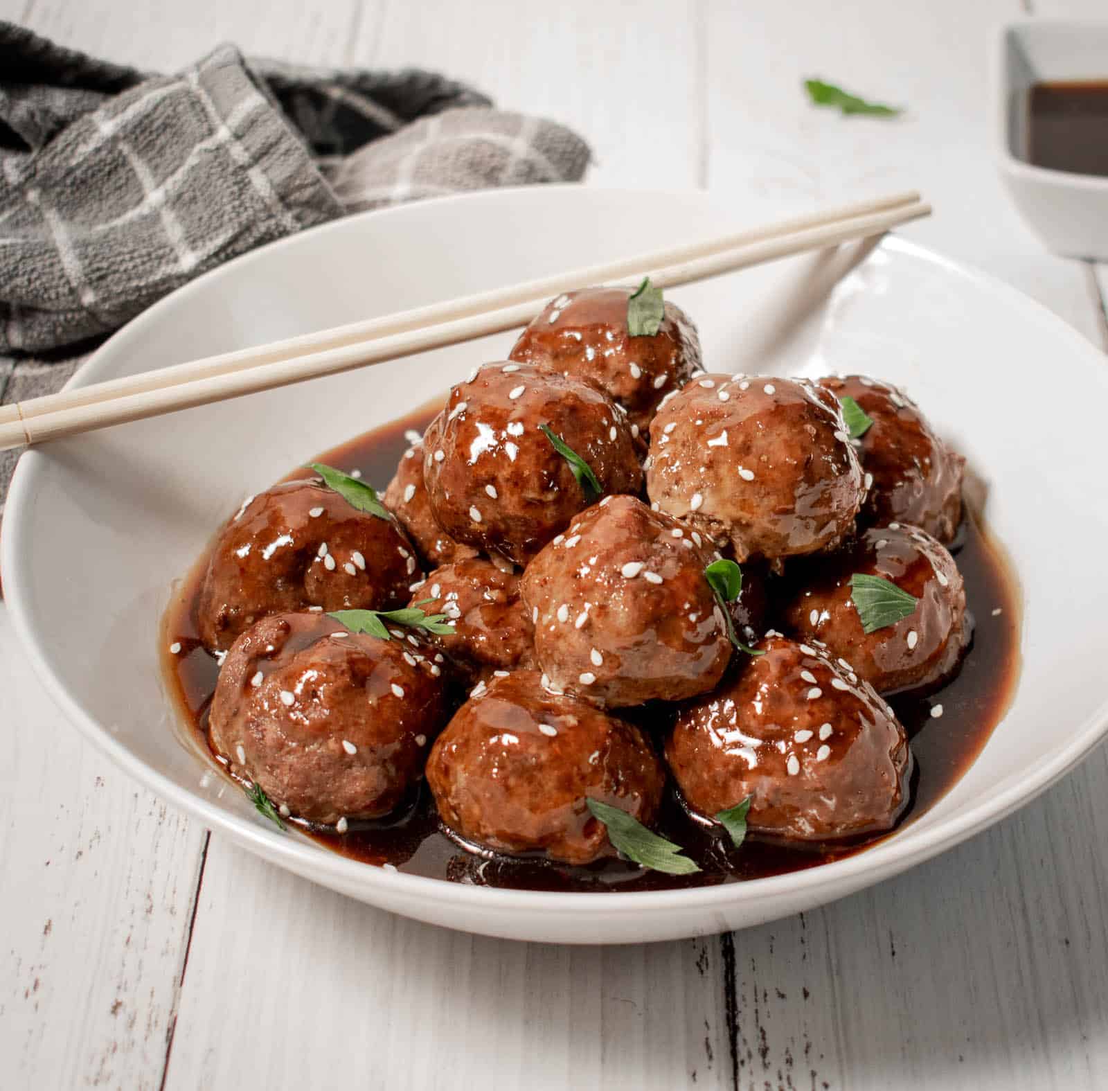 Gluten free, dairy free, Whole30 compliant sticky Asian meatballs recipe