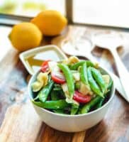 Snow pea salad recipe with artichokes and hearts of palm