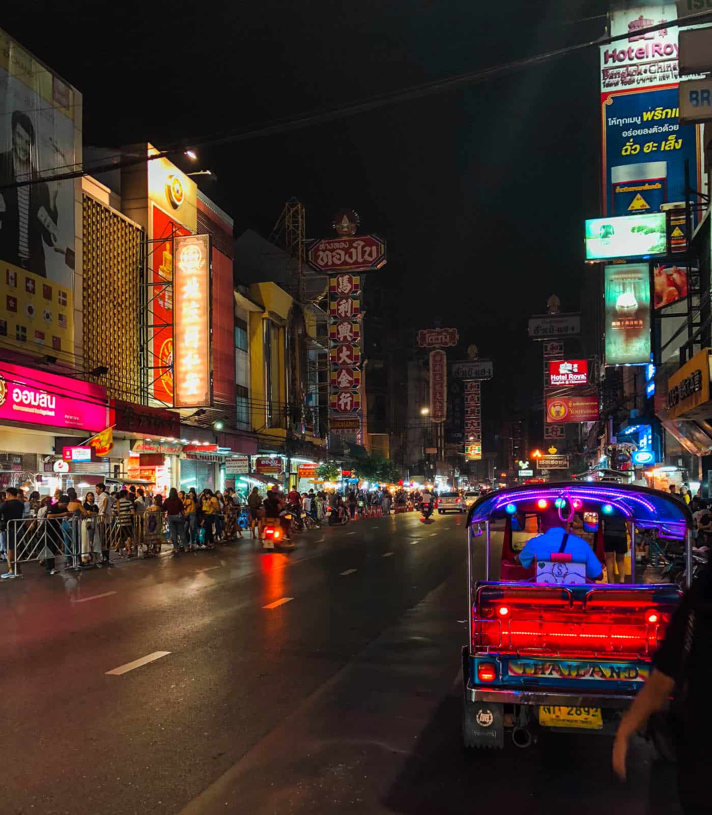 Tuk Tuk on Yaowarat Street in Bangkok's Chinatown