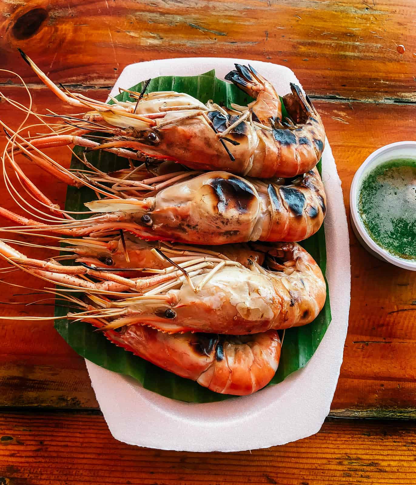 Grilled prawns at Amphawa Floating Market