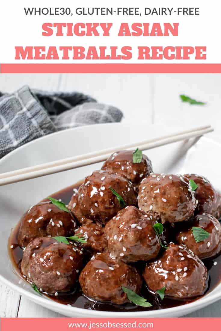 Sticky Asian meatballs recipe - Whole30, gluten-free and dairy-free Asian meatballs for easy meal prep and filling meals throughout the week!