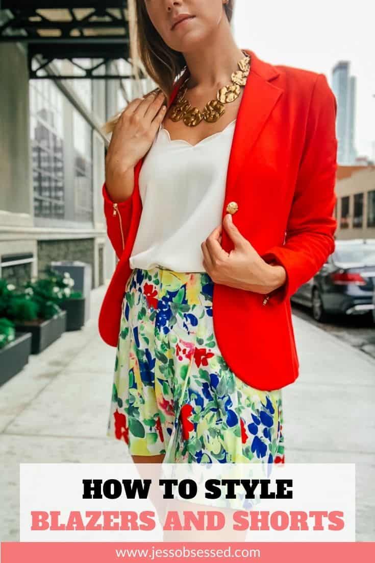 How to style shorts and a blazer outfit ideas