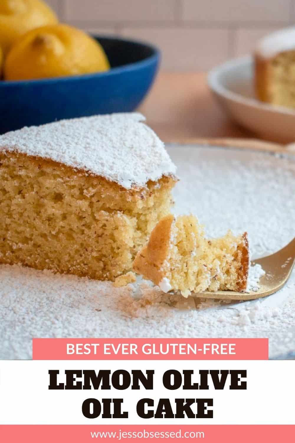 Gluten-free and dairy-free lemon olive oil cake recipe. 