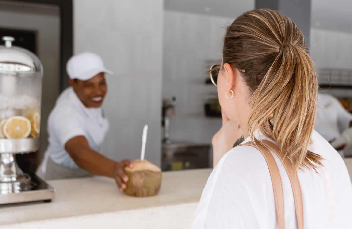 Finest All-Inclusive Resort Punta Cana Hotel Review | Getting a fresh coconut at the Tropical Juice Bar